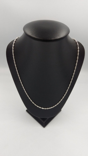 Imagen 2 de 6 de Cadena De Pura Plata Pureza 925 Tejido Torzal De 60cm Unisex