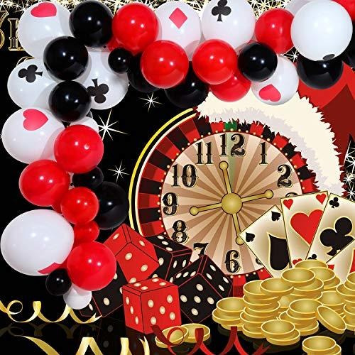 116 Piece Casino Garland Arch Kit Black Red White