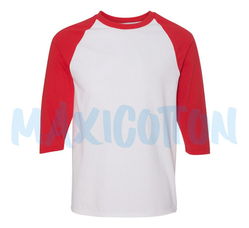 Franela Gildan Manga Raglan De 3/4