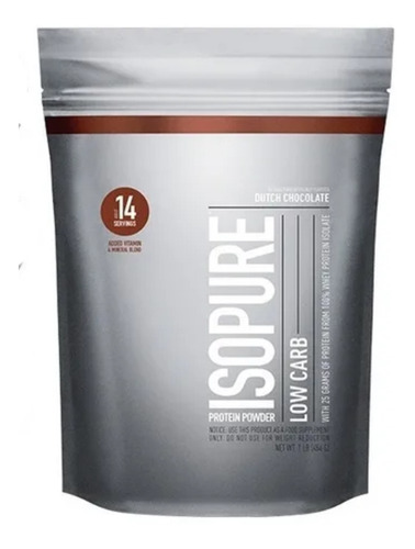 Suplemento en polvo Isopure  Low Carb proteína sabor dutch chocolate en sachet de 454g