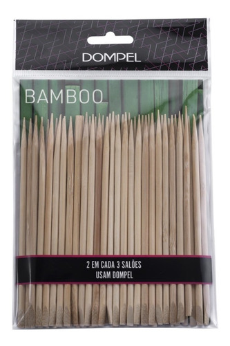 Palito Manicure Bambu Afastador Cutícula Ponta Fina C/ 100