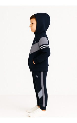 Conjunto Para Niño Sudadera Y Pants Premium Escolar Sakers Azul Marino 16