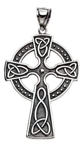 Plata De Ley 925 cruz Celta Trinity Knot Colgante