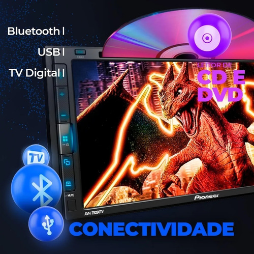 Imagem 7 de 9 de Central Multimídia Pioneer Avh-z5280tv Android iPhone Tv