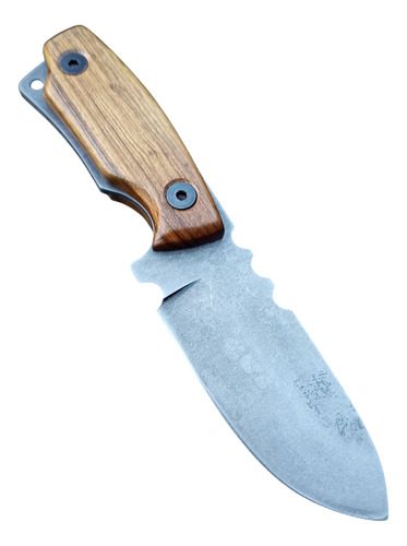 Cuchillo Artesanal Táctico Edc Pequeño Funda De Cuero Gris