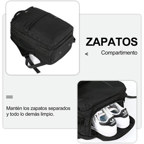 Mochila De Viaje Hombre, Mochila Para Laptop 17 Pulgadas, Impermeable Antirrobo, Mochila De Viaje 10 Kg Avión, 40l Grande Espacio, Mejor Para Negocios Color Negro