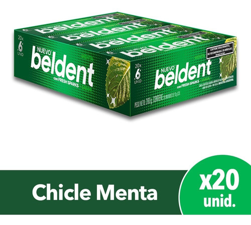 Chicle Beldent Menta X 20 Unidades