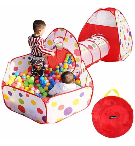 Juego 3 Piezas Bebe Tunel Alberca Para Pelotas Play House