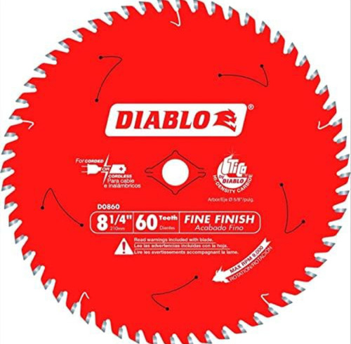 Disco Diablo 8 1/4 PuLG 60 Dientes D0860x Color Rojo