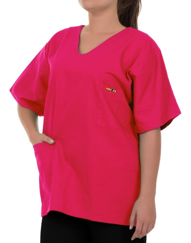 Blusa De Pijama Cirúrgico Rosa Nao Amassa Feminino Masculino