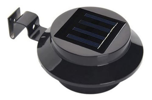 Foco Led Redondo Con Panel Solar 1.2v Negro