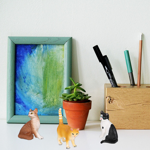 3 Figuras Realistas De Gatitos, Animales Y Gatos, Juguetes D