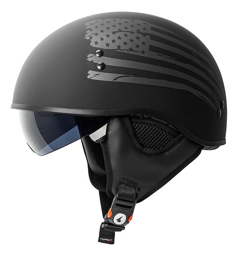 ~? Torc T59 Medio Casco De Motocicleta Con Hebilla Magnética