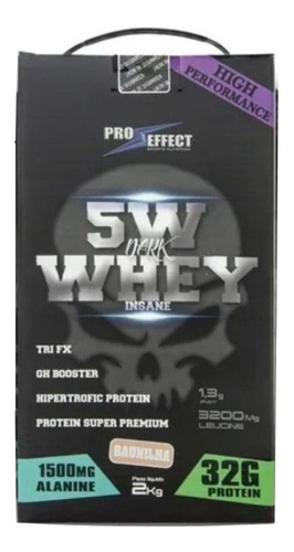 Suplemento em pó Pro Effect  Whey 5W Dark Insane proteínas Whey 5W Dark Insane sabor  baunilha em caixa de 2kg  pacote x 3 u