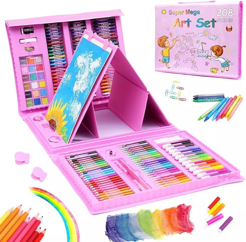 208 Piezas De Arte Para Niños Kit Set De Dibujo Portátil