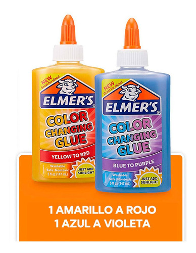 Kit De Slime Elmers Cambia De Color Con Sol Azul Y Amarillo