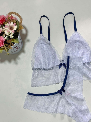 Kit 3 Conjunto Calcinha E Sutia S/ Bojo Lingerie Sexy Rd006