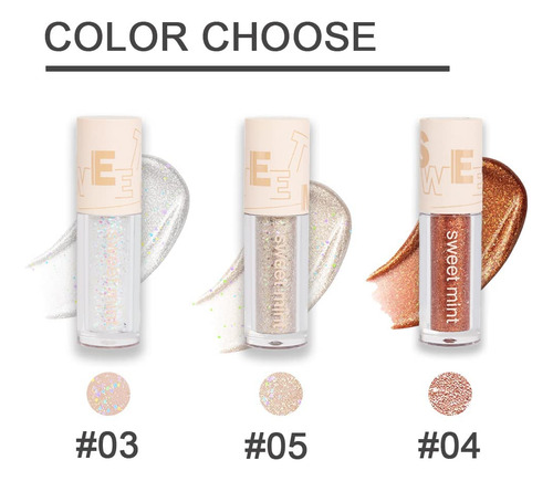 Set De Sombras De Ojos Liquid Sparkling Glitter Shake, 3 Uni