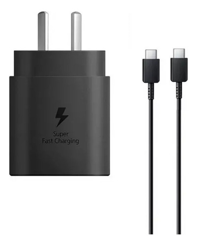 Cargador Carga Ultra Rapido 25w Para Samsung S25 Tipo C A C Blanco/negro