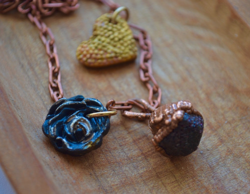 Imagen 10 de 10 de Collar Minimalista De Granate Con Cadena De Cobre, Cod1