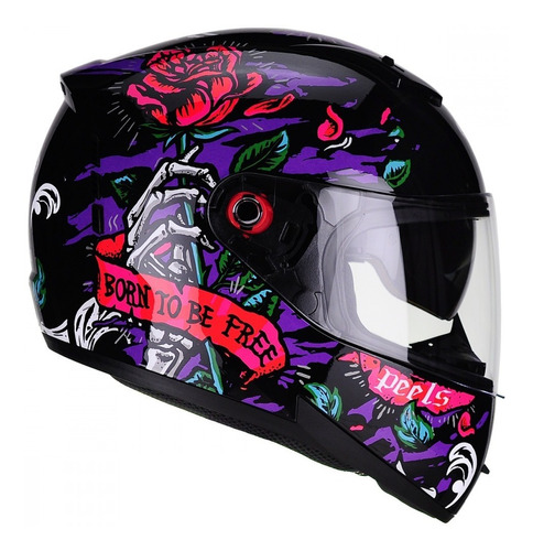 Capacete Peels Icon Freedom Preto Colorido Tamanho 58