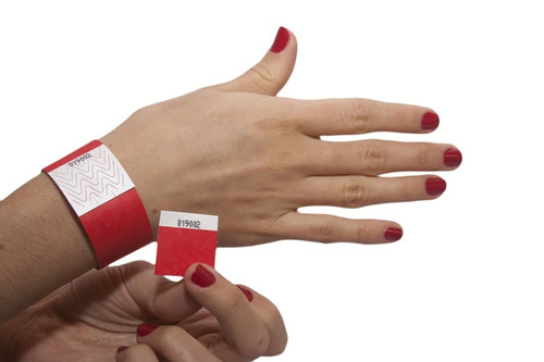 Imagen 2 de 7 de Pulseras Tyvek Identificación Eventos C/talón Lisa X1000un
