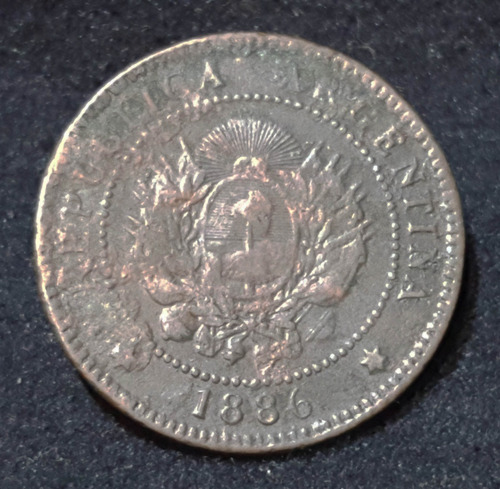 Moneda Argentina 1 Centavo. Patacón. Cobre. Año 1886. 55061