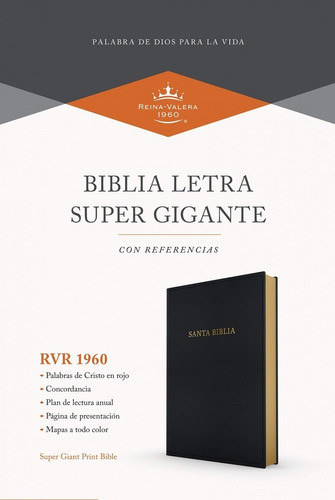 Biblia Letra Super Gigante Con Referencias Negro