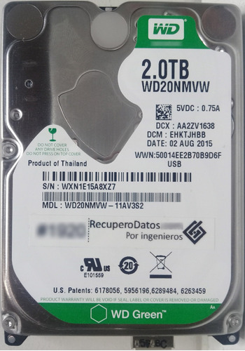 Disco Wd20nmvw-11av3s2 2000gb Usb - 2984 Recuperodatos