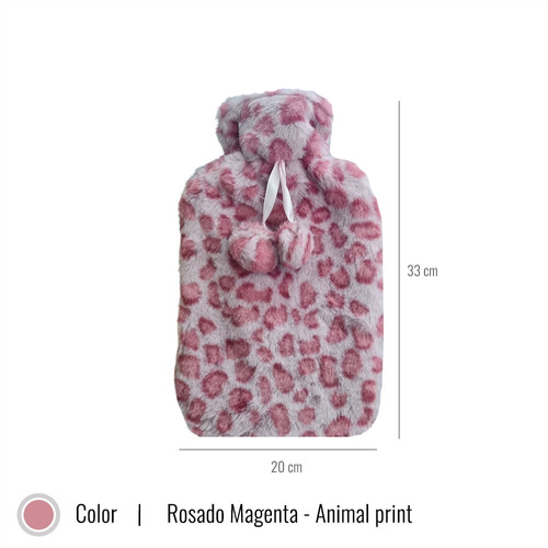 1x Guatero Invierno Funda De Lana 2lts - Animal Print