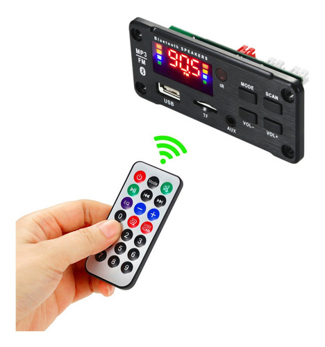 Imagen 1 de 1 de Modulo Reproductor Bluetooth Audio Usb Auxiliar 12 Voltios 
