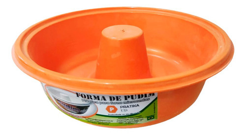 Forma Pudim Bolo Manjar P/ Microondas C/ Furo No Meio 1,5l Cor Laranja