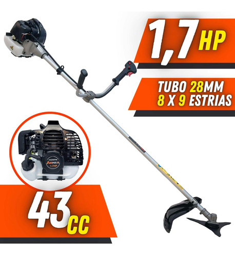 Roçadeira Anmax Cg430-b 43cc Com Lâmina 3p E Disco 80 Dentes