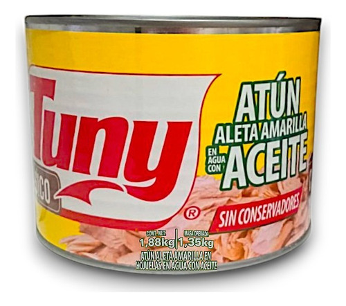 Atun Clasico Tuny En Aceite Con Agua Aleta Amarilla 1.88 Kg