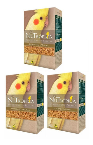 Kit 3 Unidades Nutrópica R/extrusado Natural Calopsita 300g