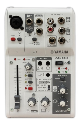 Mezcladora 3 Ch Interfaz Efectos Usb + Streaming Yamaha Ag03