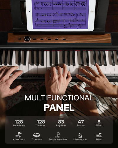 Piano Digital Compacto De 88 Teclas Con Soporte Y Altavoces Paquete De Teclado Sp-15sw + Soporte De Piano Portátil