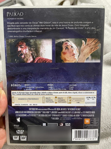 Dvd: A Paixão De Cristo - Mel Gibson - Dvd Ediçao Duplo