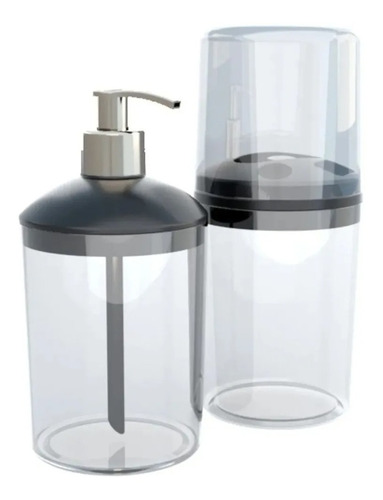 Kit Dispenser Sabonete Líquido Porta Escovas Dente - Utilily