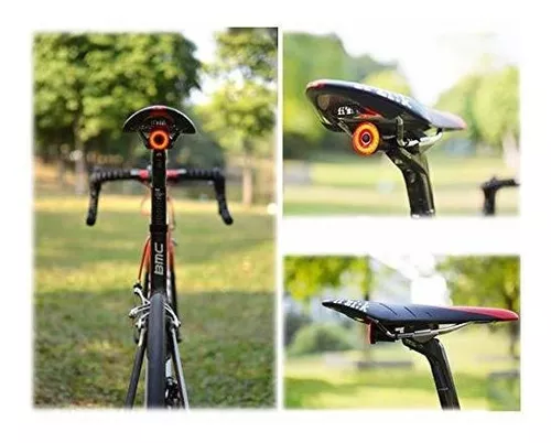 Luz trasera de bicicleta inteligente con detección de freno, luz trasera  LED para bicicleta, recargable por USB, encendido y apagado automático, se