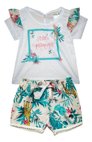 Conjunto Infantil Blusa E Shorts Menina Algodão Atacado Baby