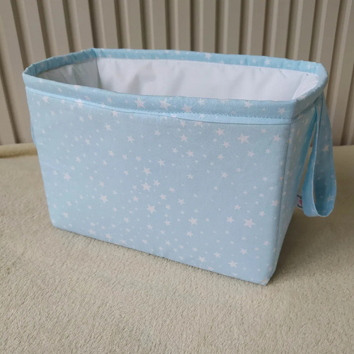Porta Fraldas Cesto Estrelas Azul Organiza Baby
