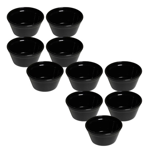 10 Ramekin Cheff 150 Ml Preto Polipropileno Ref 691