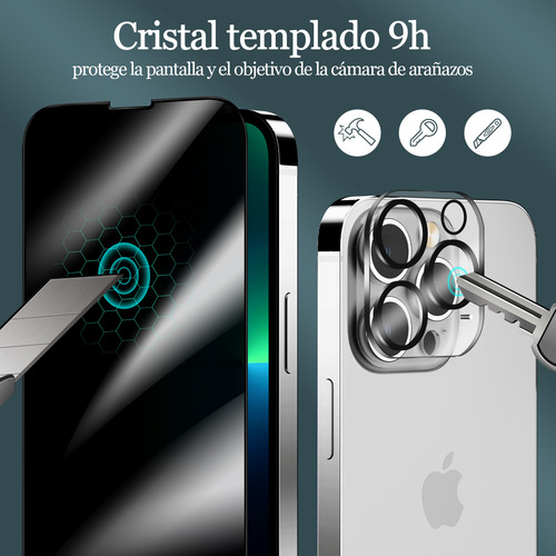 3 Pz Mica Premium De Cristal Templado Para iPhone 13 Pro Max