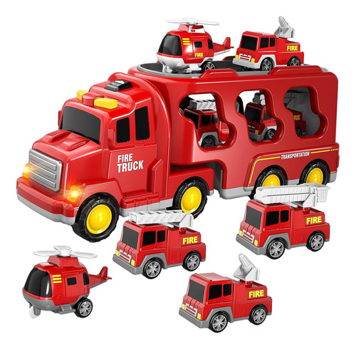 Juguete De Coche De Camión De Bomberos Con Luces Y Sonidos,