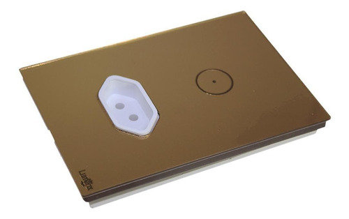 Interruptor Touch 1 Botão Com Tomada Wi-fi Bronze 4x2 Lumenx