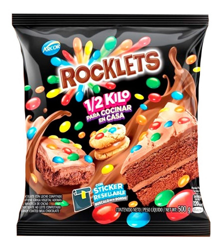 Rocklets Confites De Chocolate Arcor X 500 Gr