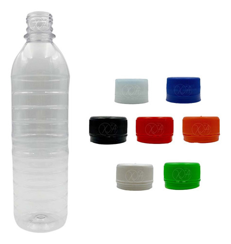 Botella Para Agua Jugos Pet 500ml Con Tapa Seguridad Colores