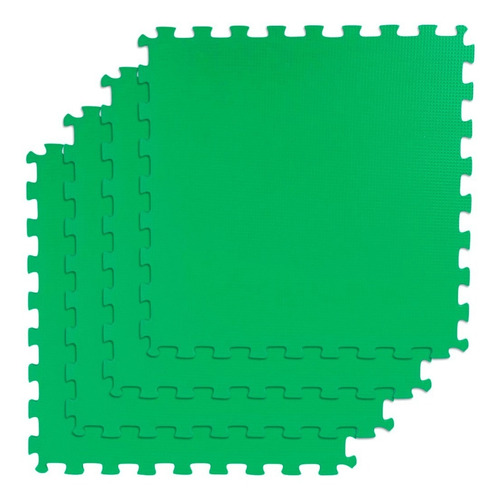 Kit 4 Tapete Tatame Verde Eva 1x1 10mm 100x100x1 Cm 4m