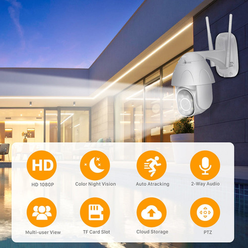 Imagen 4 de 6 de Camara Ip Wifi Domo Motorizado Full Hd Audio 2 Vias Exterior